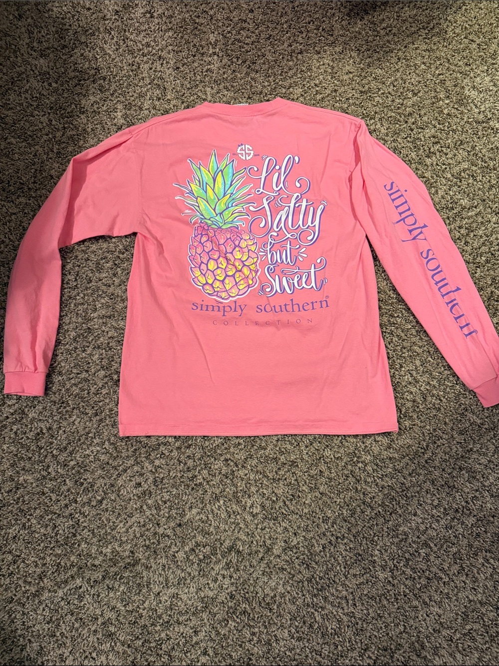 Simply Southern Kids' Pink 'Lil Salty But Sweet' Long Sleeve Tee